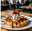 Belgian Waffle and Ice Cream