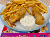 Battered Sausages with Chips