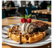 Belgian Waffle and Brownie Ice Cream Share Box